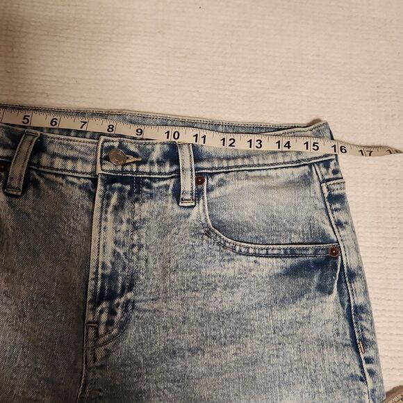 Gap light wash/acid wash distressed high-rise boho straight leg ankle  jeans - Picture 7 of 11